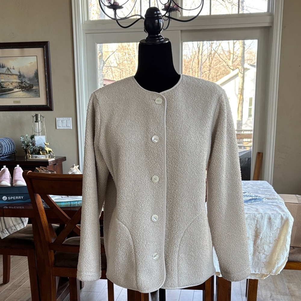 J. Jill Easy Care Elegant Cream Women's Jacket
